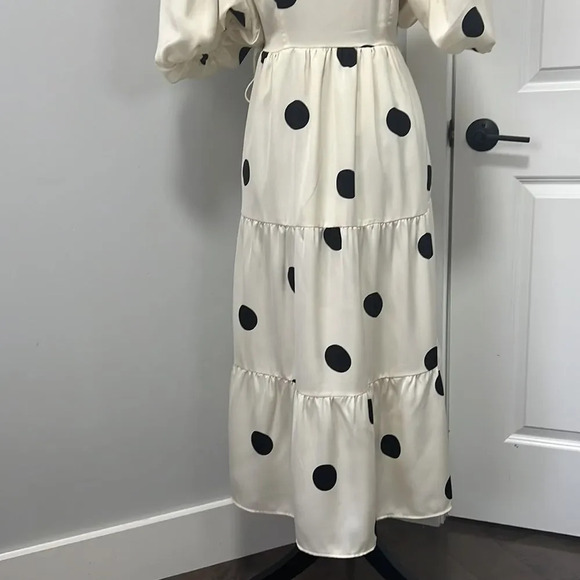NWT Nasty Gal Women’s Polka Dot Wrap Midi Dress size 8 - Picture 9 of 11